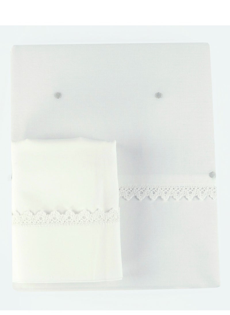 Bumble & Bird Bumble & Bird - Embroidered Duvet Cover & Pillowcase For Bassinet - Grey  - Image 3