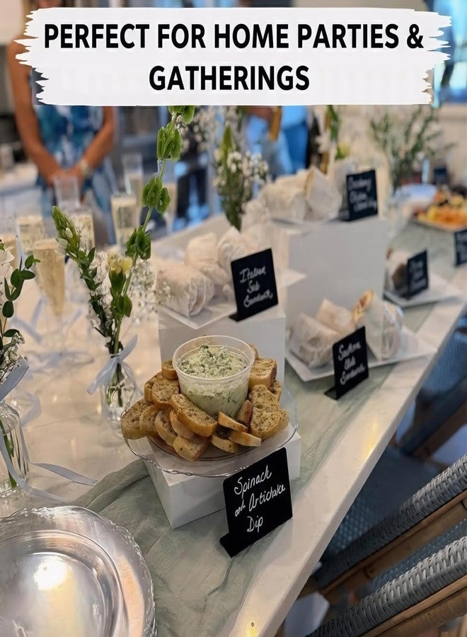 IRICUS 10 Pack Mini Chalkboard Signs 3x4 inch - Erasable Food Signs for Buffet - Catering - Bakeries & Parties - Small Black Chalkboard Labels - Tabletop Displays & Wedding Chalk Board Name Plates - Image 3