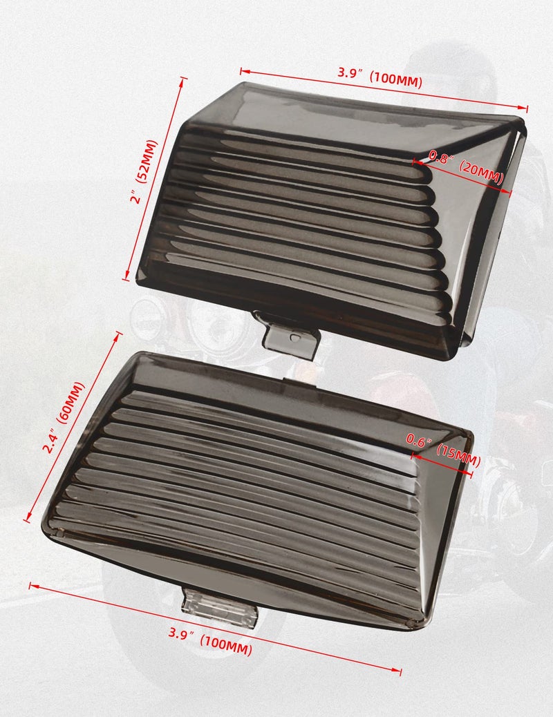 Amazicha Smoked Front Rear LED Fender Tips Lights Mud Guards Covers Lens Compatible for Harley Davidson Electra Glide Road King Heritage Softail - Image 2