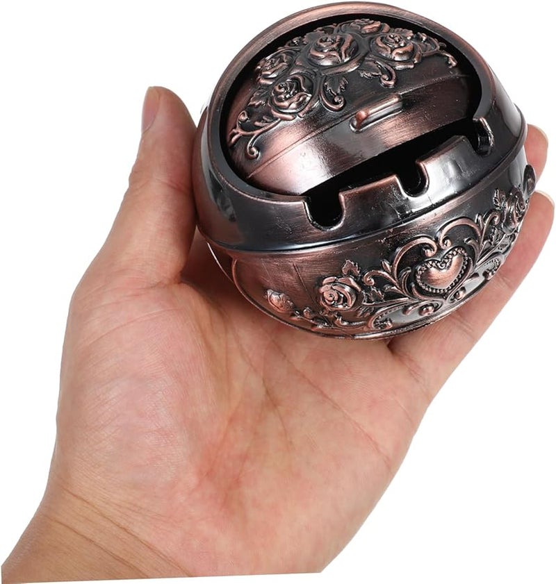 منفضة سجائر محمولة من الفولاذ المقاوم للصدأ مع غطاء لتزيين المنزل والشرفة وغرفة المعيشة - Image 5