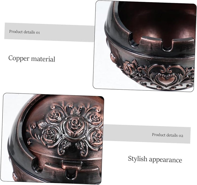 منفضة سجائر محمولة من الفولاذ المقاوم للصدأ مع غطاء لتزيين المنزل والشرفة وغرفة المعيشة - Image 4