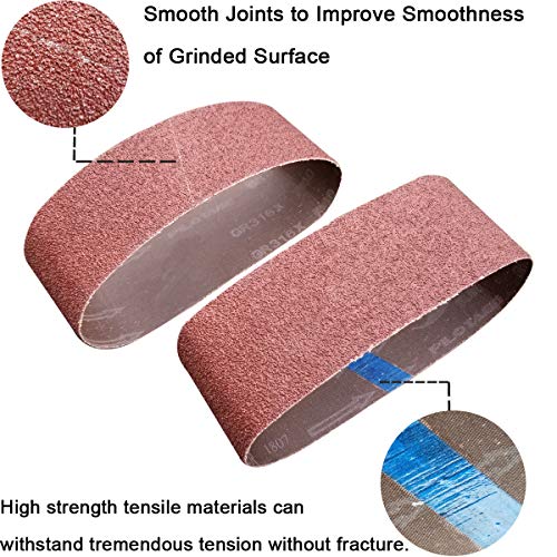 Tonmp 15 PCS 4" x 24" Premium Sander Belts - 5 Each of 40 80 120 Grit Aluminum Oxide Sanding Belts For Belt sander (4x24 inch) - Image 4