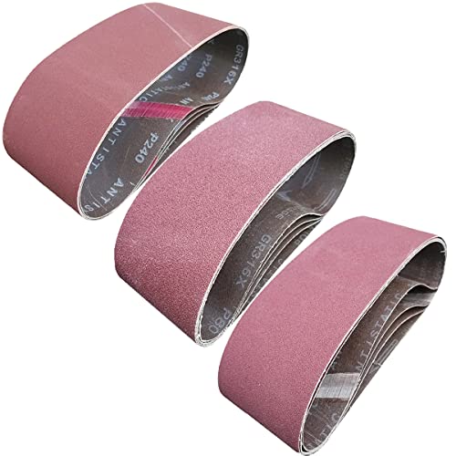 Tonmp 15 PCS 4" x 24" Premium Sander Belts - 5 Each of 40 80 120 Grit Aluminum Oxide Sanding Belts For Belt sander (4x24 inch) - Image 2