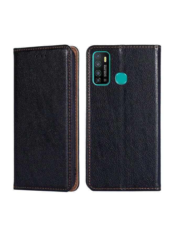 اس-توب جراب لهاتف Infinix Hot 9 / Note 7 Lite X655C، جراب هاتف جلدي مغناطيسي بلون سادة لامع وزيتي - Image 1