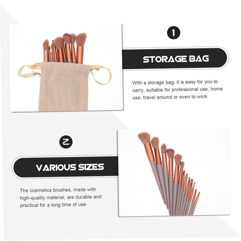 OUNONA 1Set Makeup Brush for Women Blush Eyeshadow Loose Powder Brushes with Bag Durable for Application for Valentine Day - Image 3