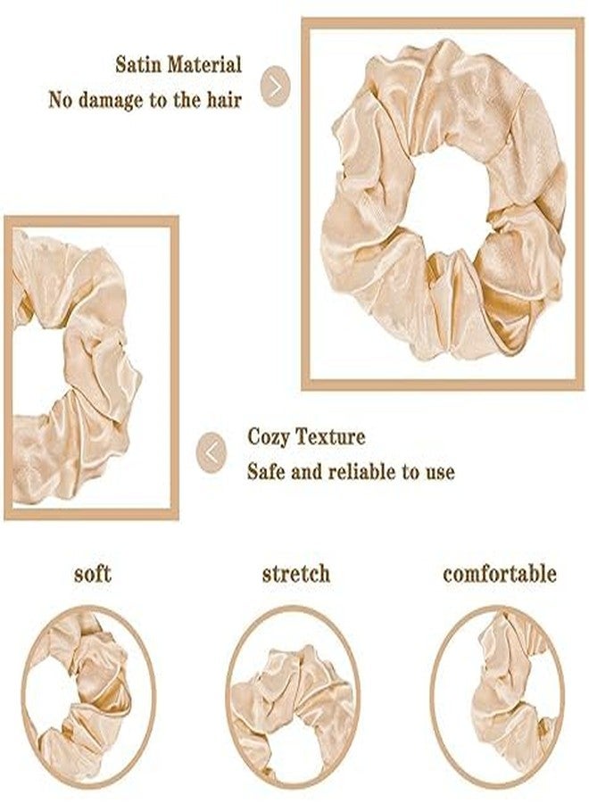 CHIROGRAPHY 12 PCS PREMIUM Satin Hair Scrunchies for Girls Women LUXURY Neutral Color Scrunchies Thick Curly Hair Ponytail Holders Bulk Scrunchies for Hair No damage (12 Pack) - Image 2