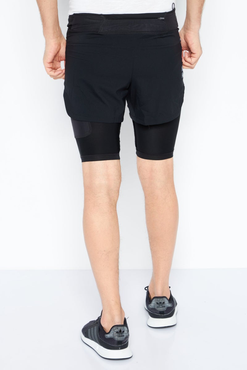 New Balance شورت تدريب رجالي رياضي برباط، أسود - Image 4