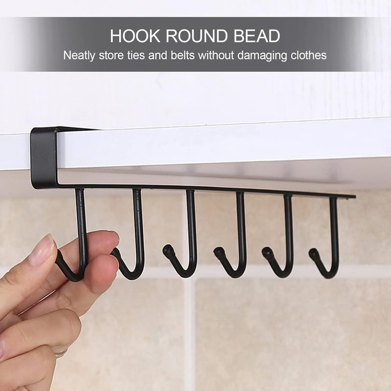 Prachit Prachit Household Metal Under Shelf Hanging Storage Hanger for Organizing Kitchen Bathroom Office Cabinets 6 Hook Wardrobe Accessories Holder Stand Pack of 1 Pcs 1 - Image 4