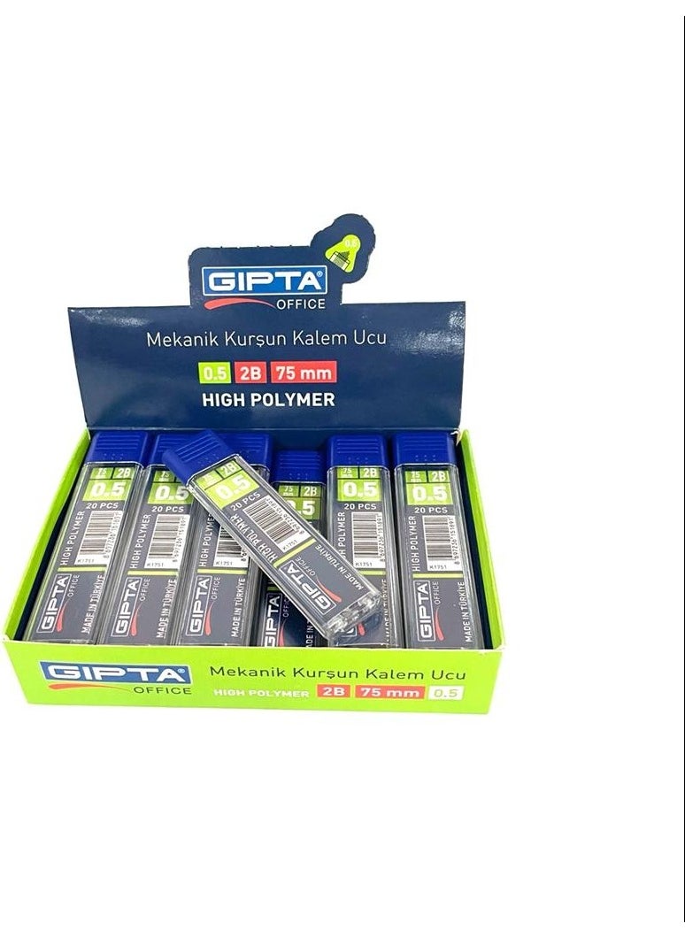 Gıpta 0.5 mm 2b 75 mm Tip in 20 Tubes (24 Tubes-1 Pack)  - Image 1