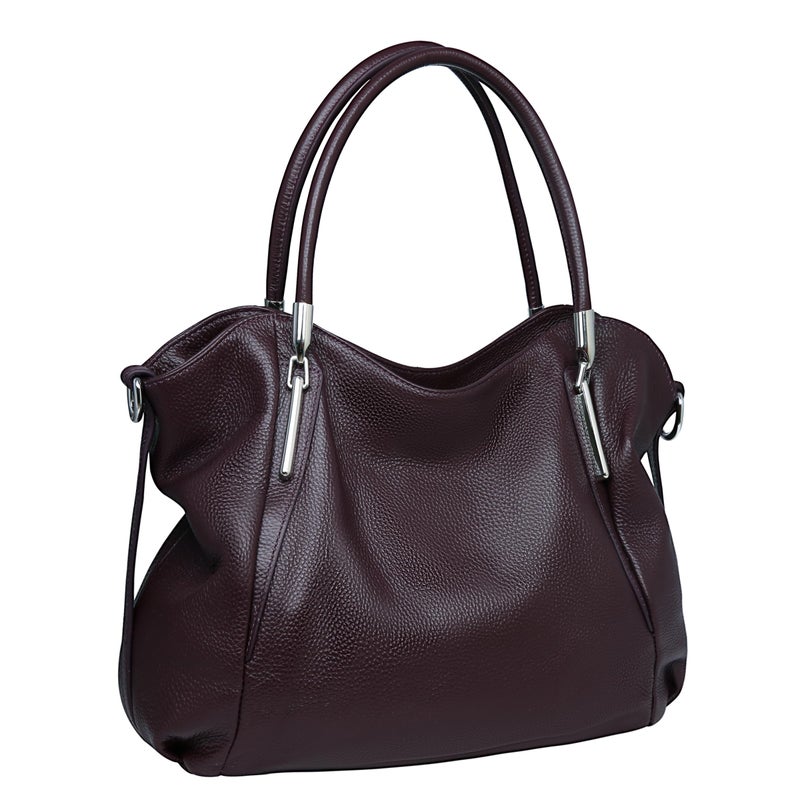 HESHE Leather Tote Bags for Women Shoulder Handbags and Purses Cross Body Bags Top Handle Ladies Designer Satchel Purse (Violet) - Image 1