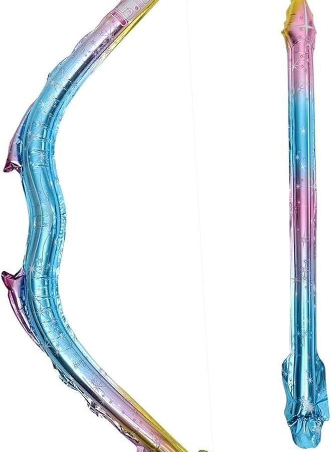Cupid Bow And Arrow Holographic Pink Foil Balloon Set For Birthday Party Decorations - Image 1