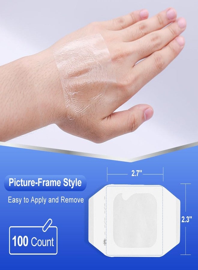 Niceful 100 Count Transparent Film Dressing 2-3/8 x 2-3/4 inch, Waterproof Bandages Post Surgical for Wound Cover Shower, Clear Bandage - Image 2