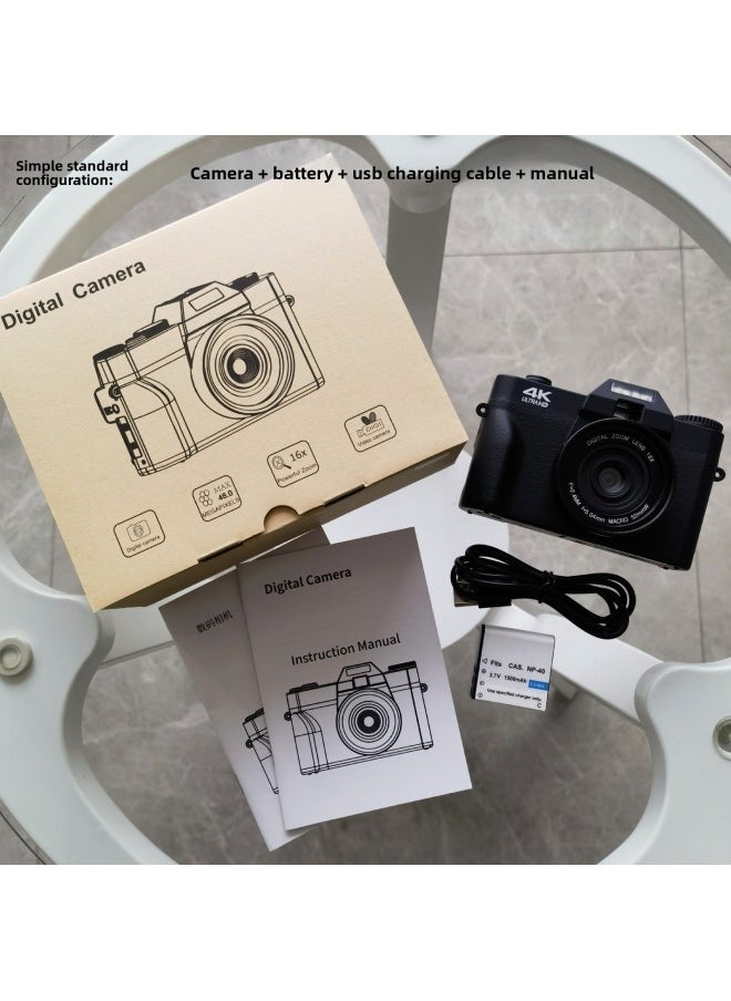 Generic 4K HD 48 Million Entry Retro Micro Single Digital Camera Home Travel WIFI Camera-Body Color:R10-black-simple Standard Configuration (pictured)  - Image 1