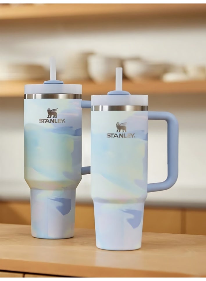 stanley Quencher H2.0 Tumbler with Handle and Straw | Flowstate 3-Position Lid | BPA-Free Stainless Steel Insulated Travel Cup | Cup Holder Compatible | Cool Serene Brushstroke| 40 oz - Image 4