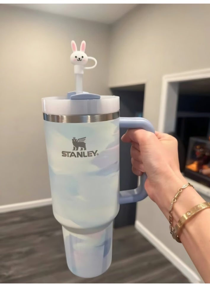 stanley Quencher H2.0 Tumbler with Handle and Straw | Flowstate 3-Position Lid | BPA-Free Stainless Steel Insulated Travel Cup | Cup Holder Compatible | Cool Serene Brushstroke| 40 oz - Image 2