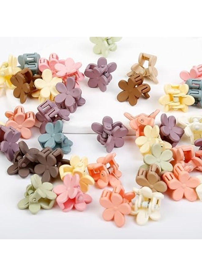 100 قطعة ملونة مصغرة الزهور مقاطع، طفل مصغرة مخلب مقاطع، لطيف الفك دبابيس و باريتس، ملحقات للنساء البنات الأطفال المراهقين (لون عشوائي) - Image 4