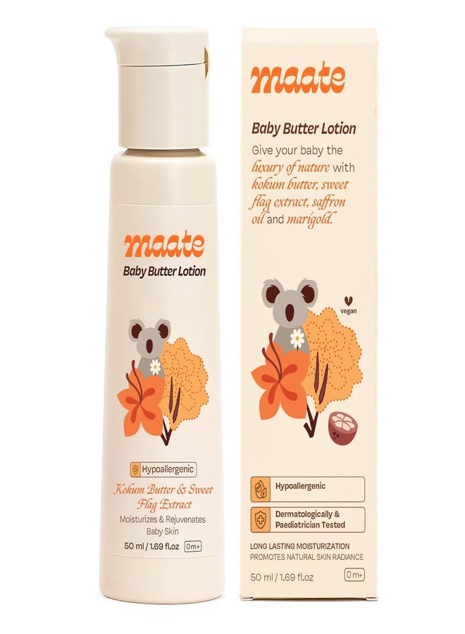 Maate Body Butter Lotion (50ml) | Enriched with Pure Kokum Butter & Sweet Flag Extract | Gentle Cream for Face, Skin & Body | Moisturizing Lotion for Kids 0–12 Years | Body Moisturizer - Image 2