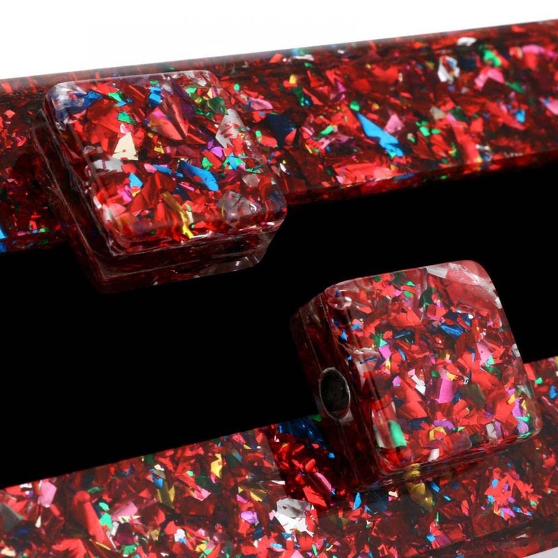 Gets Acrylic Purses and Handbags for Women Multicolor Perspex Box Clutch Purses for Women Wedding Evening Crossbody Handbag (Mixed Red) - Image 5