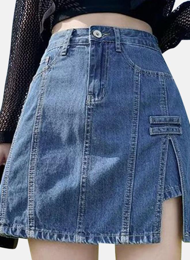 يونيكي تنورة جينز زرقاء بقصة - Image 3