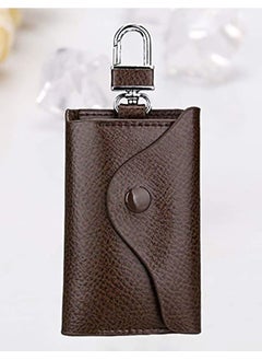 KASTWAVE Key Pouch PU Leather Key Case Wallet Universal Card Storage Bag Keychain for Women Men Birthday Gift Coffee  - Image 2