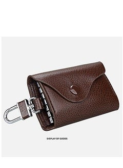 KASTWAVE Key Pouch PU Leather Key Case Wallet Universal Card Storage Bag Keychain for Women Men Birthday Gift Coffee  - Image 4
