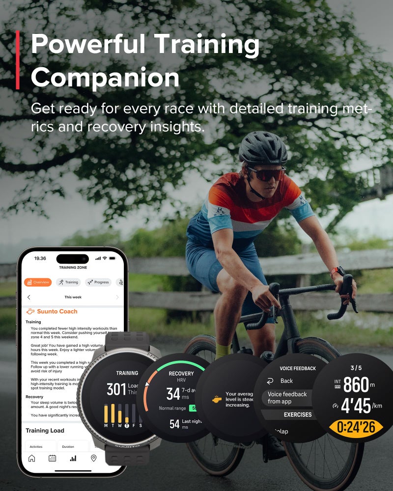 SUUNTO Race Sports Watch, GPS Tracker w/Clearer AMOLED Touchscreen, Dual-Band GNSS & Global Offline Map, 26-Day Standby, Supports 95+ Sports for Traning Insights & Recovery Metrics, Sapphire Lens,Ti - Image 3