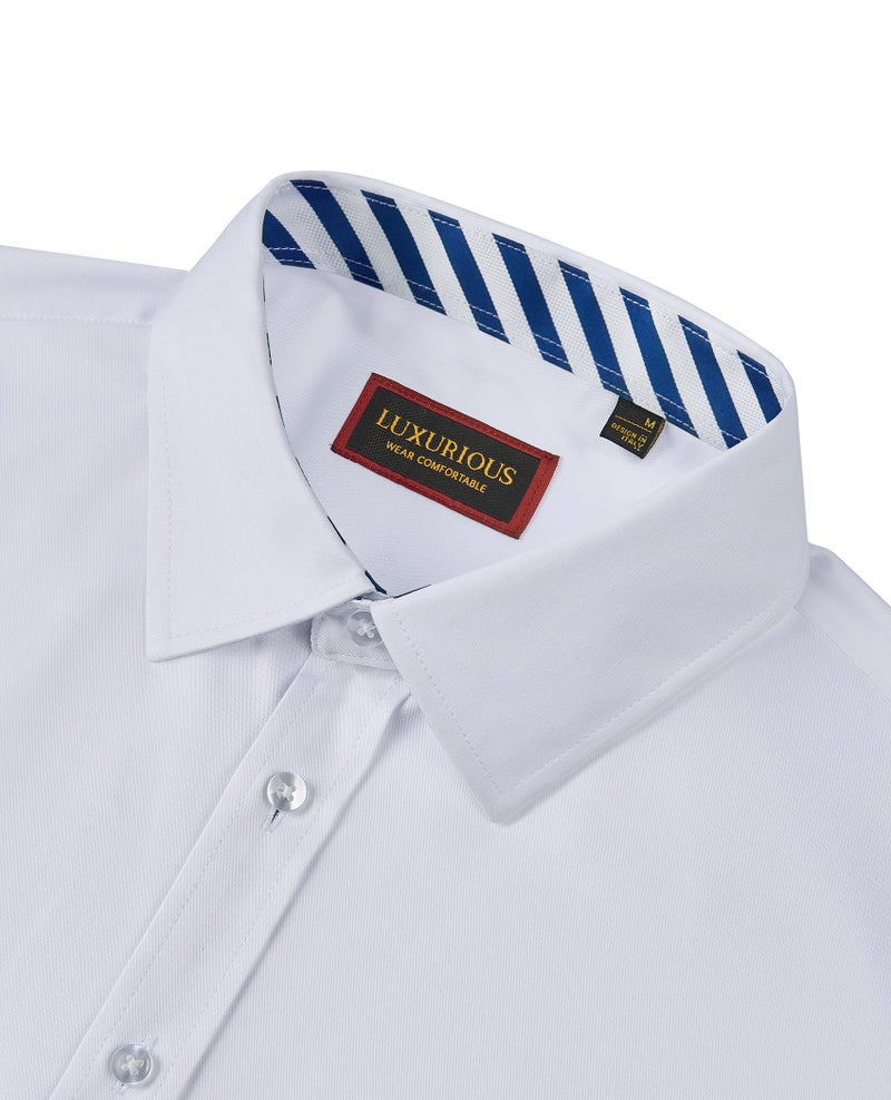 Lion Nardo White Dress Shirts for Men Men's White Dress Shirt Long Sleeve White Button Down Shirt Party Button Up Shirts - Image 4