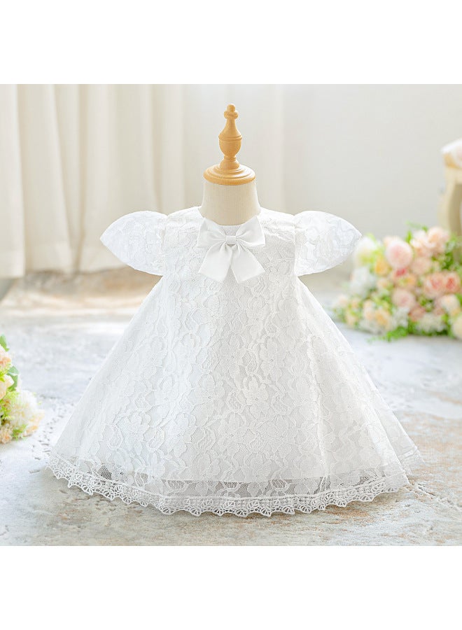 New Kidsren's Dress Girl Princess Dress Flower Girl First Birthday Party Dress White Butterfly Wedding Dress