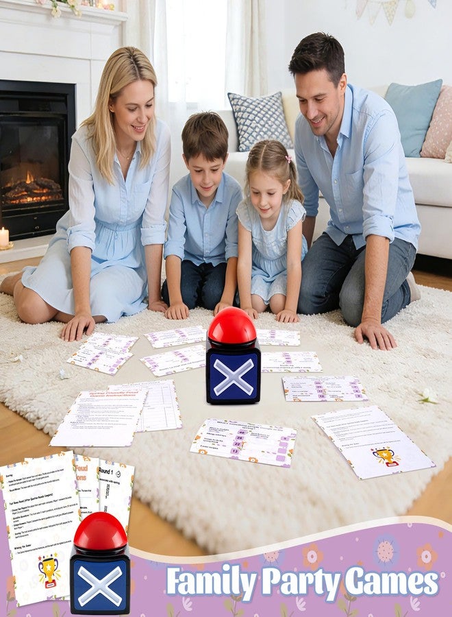 APUDWN Spring Friendly Feud Game with 2 Answer Buzzers, Fun Family Spring Party Games for Adults Teens Feud Card Trivia Quiz Activities for Holiday Party Family Office Group Team Building - Image 4