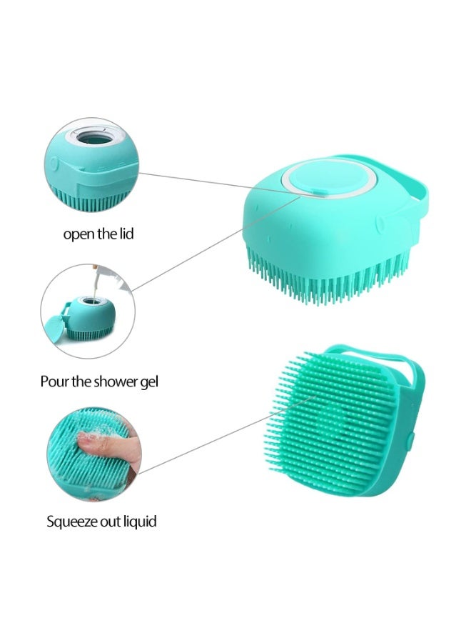 Dog Bath Brush Kit Pet Bathing Brush Tool with Pet Bath Towel,Soft Silicone Pet Shampoo Massage Dispenser Grooming Shower Brush,for Long and Short Haired Dogs Cats Shower - Image 5