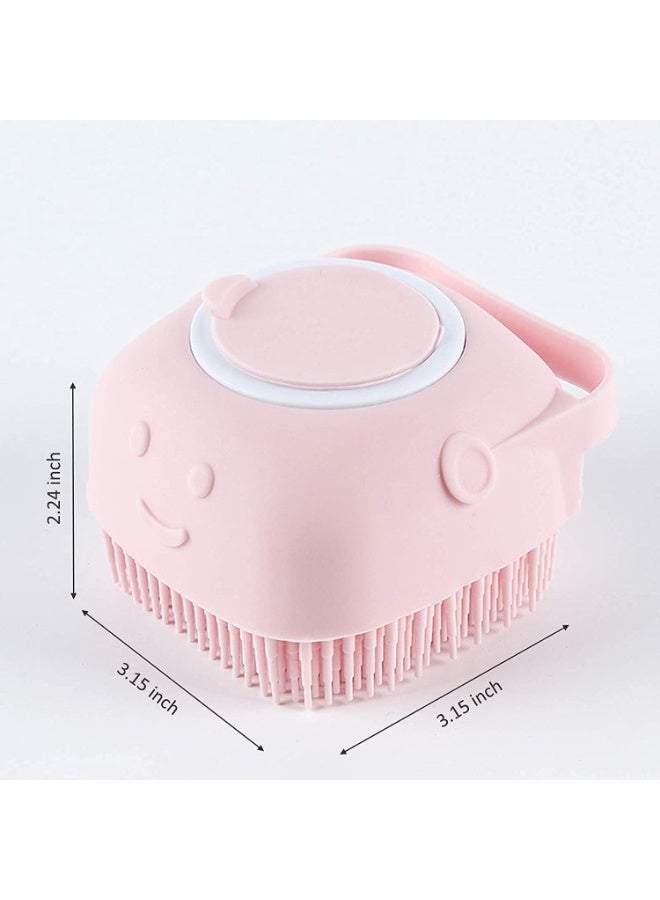 Dog Bath Brush Kit Pet Bathing Brush Tool with Pet Bath Towel,Soft Silicone Pet Shampoo Massage Dispenser Grooming Shower Brush,for Long and Short Haired Dogs Cats Shower - Image 2