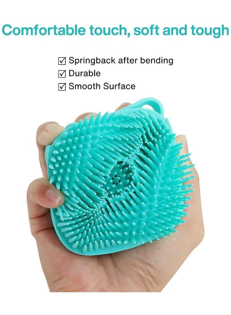 Dog Bath Brush Kit Pet Bathing Brush Tool with Pet Bath Towel,Soft Silicone Pet Shampoo Massage Dispenser Grooming Shower Brush,for Long and Short Haired Dogs Cats Shower - Image 4