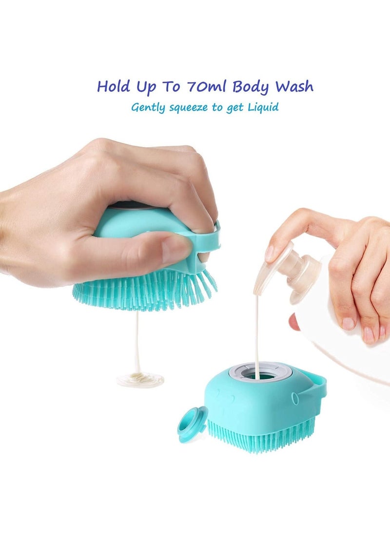 Dog Bath Brush Kit Pet Bathing Brush Tool with Pet Bath Towel,Soft Silicone Pet Shampoo Massage Dispenser Grooming Shower Brush,for Long and Short Haired Dogs Cats Shower - Image 3