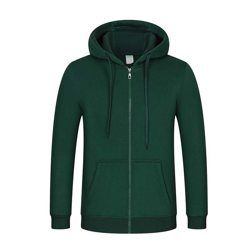 Summer spot blue no liner ordinary casual collarless hooded cotton three-dimensional patch bag zipper sweater wholesale printing Orange  - Image 2