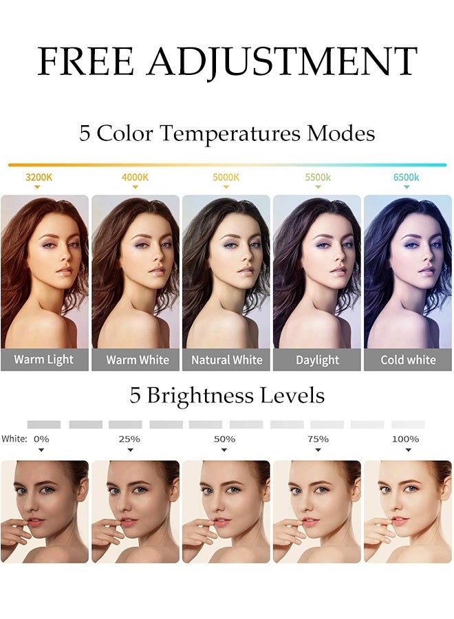DUNISO Selfie Ring Light, Rechargeable Clip Design,5 Color Temperatures Modes,5 Brightness Levels,360°Ajustable Angle,for Video Calls, Makeup, Live Streaming,Suitable for Laptop, Desktop PC, USB Charger, Powerbank - Image 2