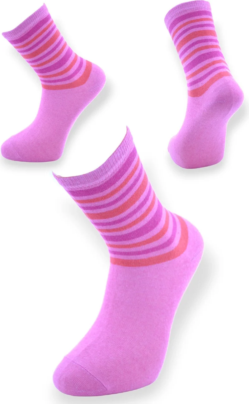 Esinti Women's Socket Colorful Patterned Long Thin Cotton Socks 5 Pieces