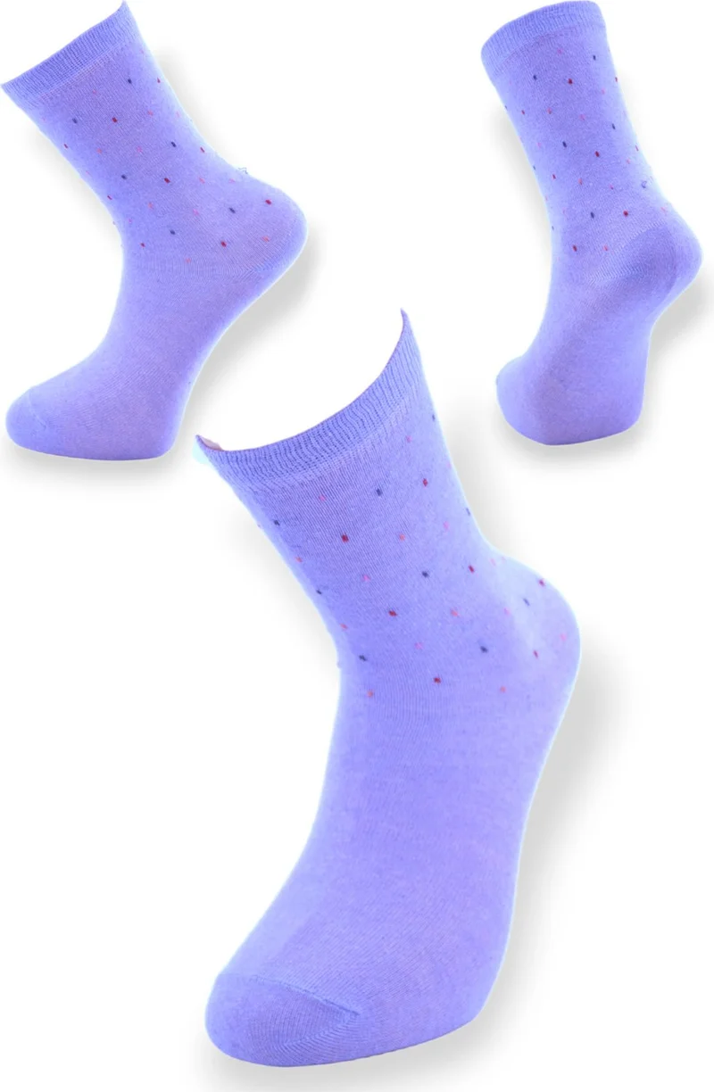 Esinti Women's Socket Colorful Patterned Long Thin Cotton Socks 5 Pieces