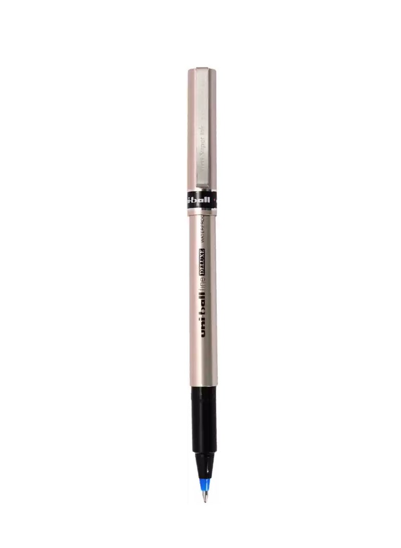 Uniball 1-Piece Fine Deluxe Rollerball Pen Blue Ink - Image 1