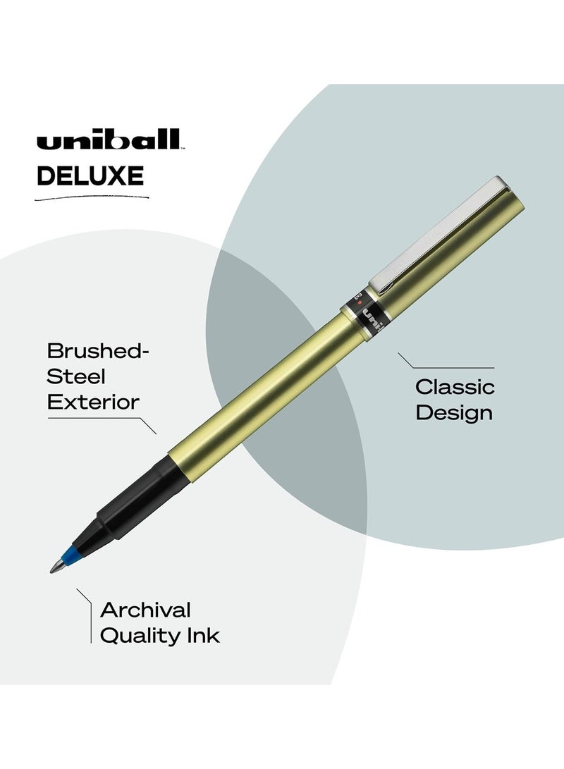 Uniball 1-Piece Fine Deluxe Rollerball Pen Blue Ink - Image 3
