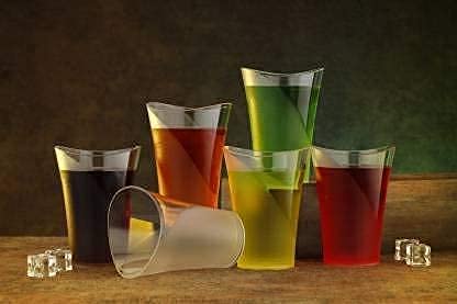 Black Olive Beverages Glass - Transparent Plastic Unbreakable Stylish Glass For Water, Juice, Wine, Beer, Soft Drinks, Whiskey, Drinking Set for Guest, Home and Office, Club & Restaurant Use(Set Of 6) - Image 2
