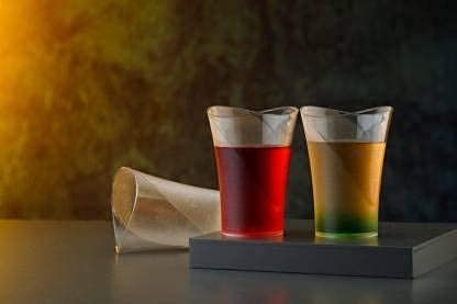 Black Olive Beverages Glass - Transparent Plastic Unbreakable Stylish Glass For Water, Juice, Wine, Beer, Soft Drinks, Whiskey, Drinking Set for Guest, Home and Office, Club & Restaurant Use(Set Of 6) - Image 5