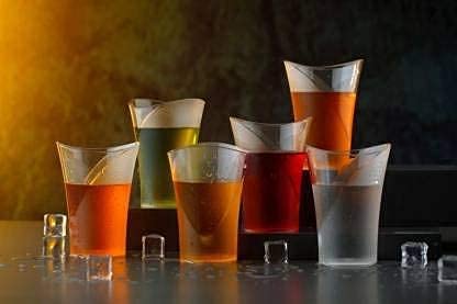 Black Olive Beverages Glass - Transparent Plastic Unbreakable Stylish Glass For Water, Juice, Wine, Beer, Soft Drinks, Whiskey, Drinking Set for Guest, Home and Office, Club & Restaurant Use(Set Of 6) - Image 4