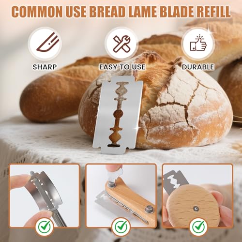CUNSENR Bread Lame Blades Refill – Stainless Steel Scoring Blades for Perfect Bread Art, Suitable for Slicing and Scoring Sourdough, Baguettes, and More (20 Blades) - Image 3