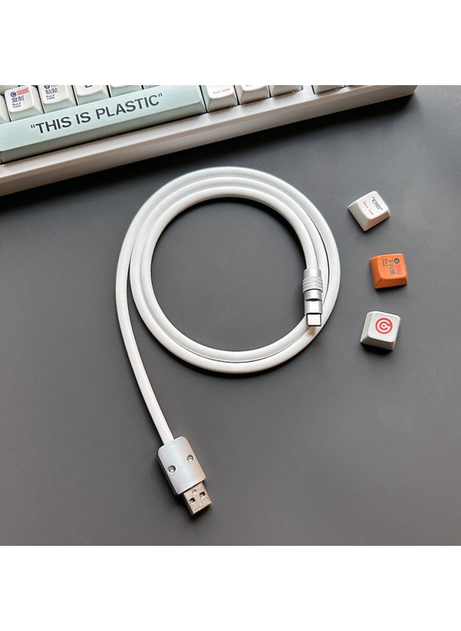 Generic Super Soft Silicone Data Cable For Apple For Iphone For Huawei For Xiaomi OPPO Mobile Phone Tablet PD Super Fast Charging-Color:1.5 M USB To For Iphone 12W-Model:White  - Image 1