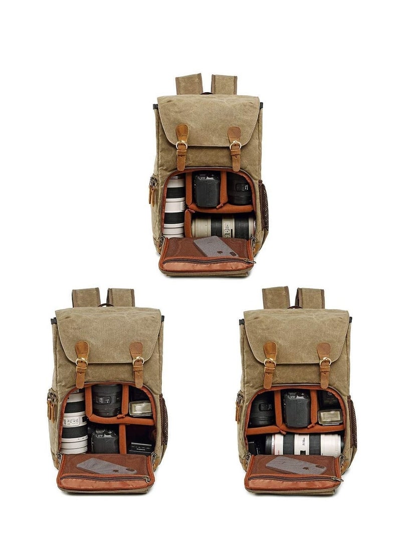 Canvas Waterproof Photography Bag Outdoor Wear-resistant Large Camera Photo Backpack Men for Nikon/Canon/Sony/Fujifilm  - Image 5