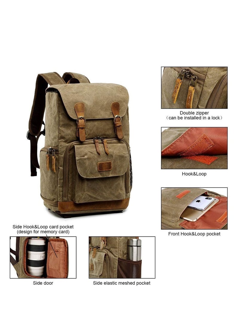 Canvas Waterproof Photography Bag Outdoor Wear-resistant Large Camera Photo Backpack Men for Nikon/Canon/Sony/Fujifilm  - Image 2