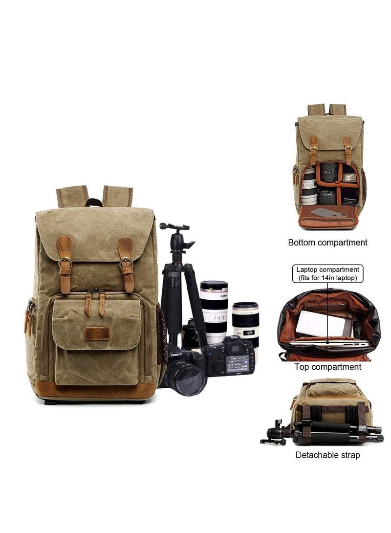 Canvas Waterproof Photography Bag Outdoor Wear-resistant Large Camera Photo Backpack Men for Nikon/Canon/Sony/Fujifilm  - Image 4