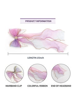 Daddy's Angel 2 Pcs Colorful Ribbon Hair Bows for Girls, Bows Hair Barrettes, Kids Hair Accessories  - Image 4
