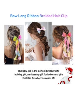 Daddy's Angel 2 Pcs Colorful Ribbon Hair Bows for Girls, Bows Hair Barrettes, Kids Hair Accessories  - Image 5