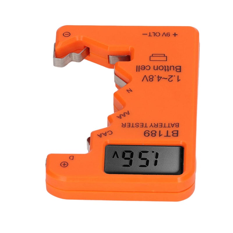 Orange Digital Battery Tester for AA AAA 9V CD 6F22 Batteries Accurate Capacity Checker Meter - Image 2
